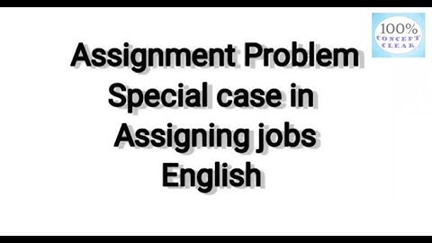 Assignment Problem| Special case in assigning jobs| English | Operational Research