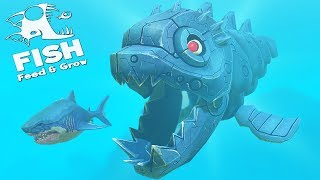 картинка: ГИГАНТСКИЙ РОБОТ БОСС ПРОТИВ МЕГАЛОДОНА! | Feed and Grow Fish