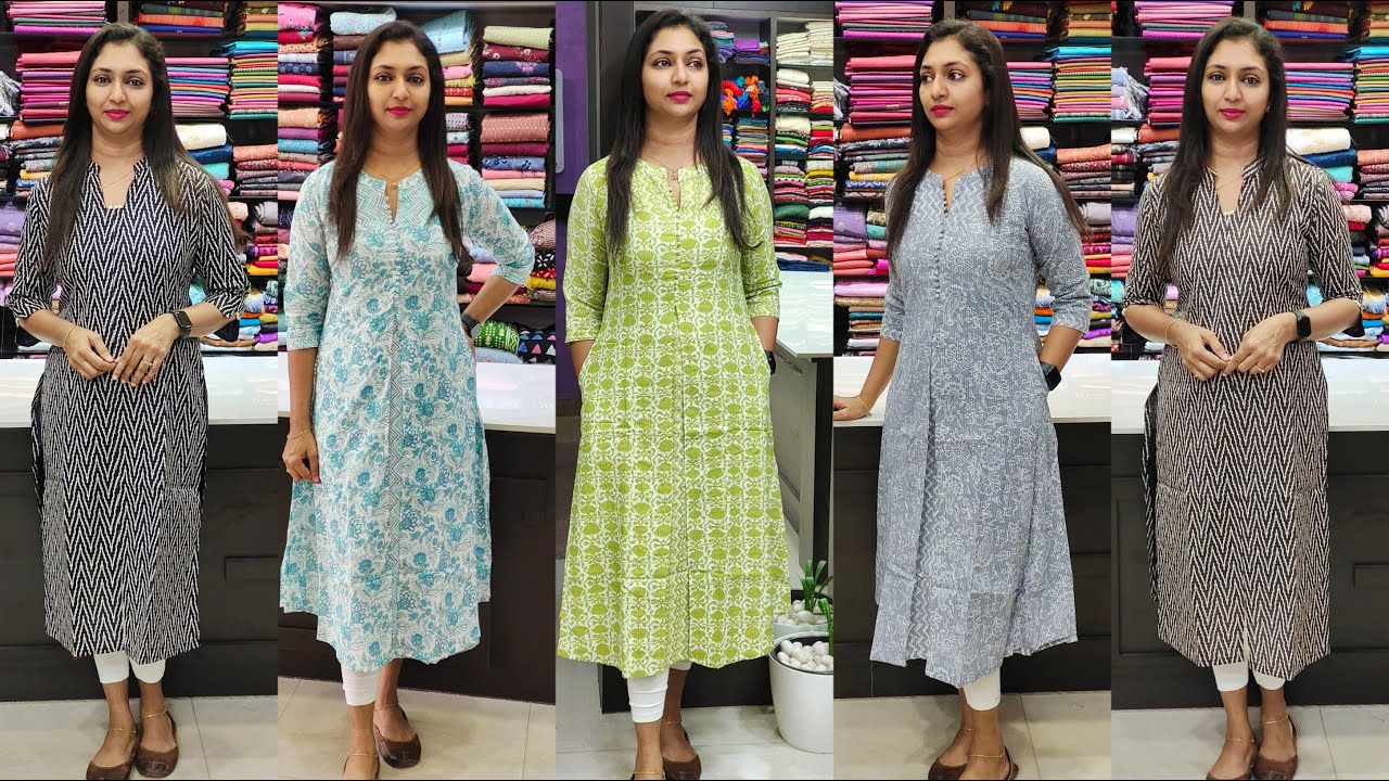 Modal readymade A-line kurti pastel pink with allover prints & simple –  Maatshi