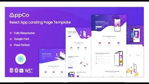 AppCo - React App Landing page Template | Themeforest Templates