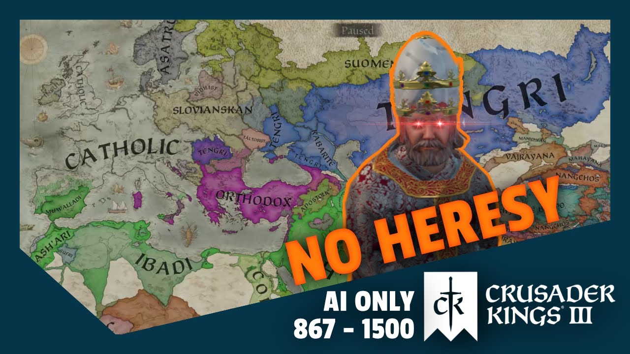 Crusader Kings 3 | 867 - NO HERESY | CK3 - Ai Only Time lapse - YouTube