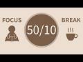 50/10 Pomodoro Timer with Brown Noise 🌿 4-Hour Study with Me for Focus &amp; ADHD