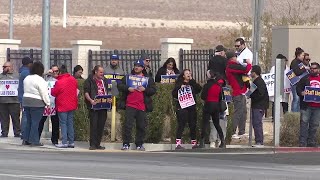 Federal workers protest nationwide VA layoffs outside of North Las Vegas VA Medical Center