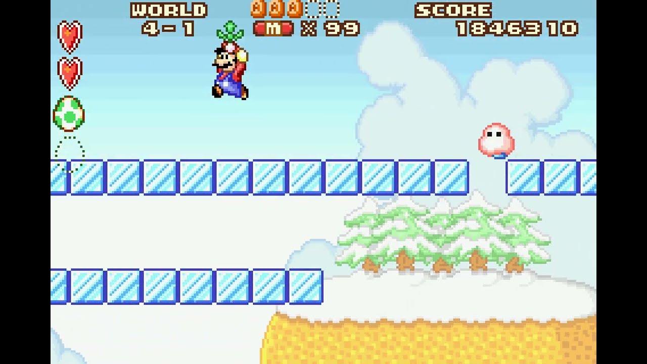 Super Mario Advance - Super Mario Bros. 2 - World 4-1 (Yoshi Egg Challenge)