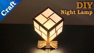 Homemade Night Lamp Cube from Ice Cream Sticks