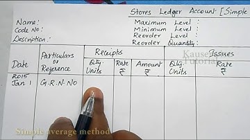 Simple and weighted average (STORES LEDGER ) with solved problem :-by kauserwise