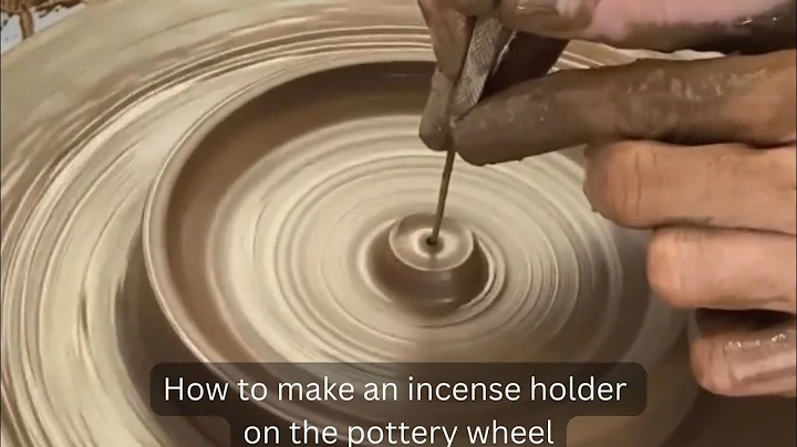 Throwing an incense holder on the pottery wheel.