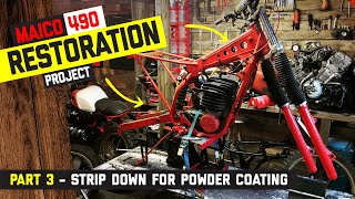 Maico 490 restoration - Part 3, Bike strip down