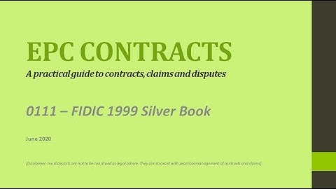 EPC Contracts - 0111 - FIDIC 1999 Silver Book
