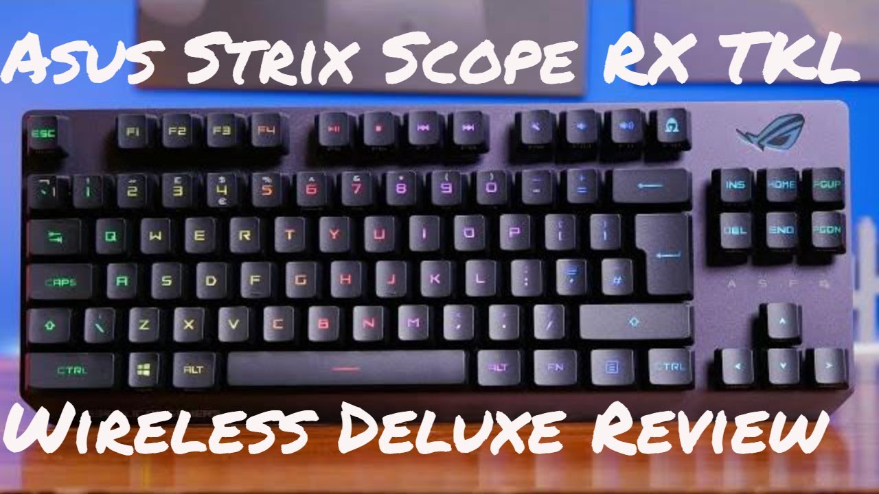  ASUS ROG Strix Scope RX TKL Wireless Deluxe - 80% Gaming  Keyboard, Tri-Mode Connectivity (2.4GHz RF, Bluetooth, Wired), ROG RX Red  Optical Mechanical Switches, PBT Keycaps, RGB, Wrist Rest, Black 