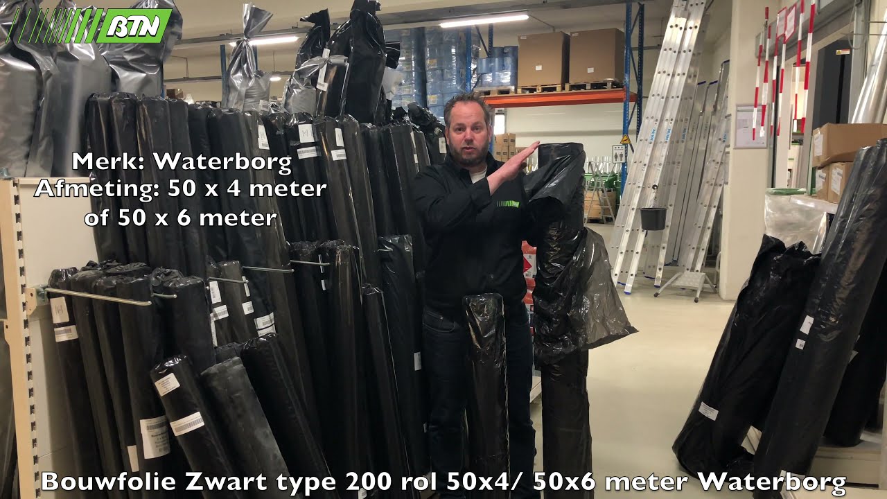 Bouwfolie Zwart type 200 rol 50x4/50x6 meter Waterborg - BTN de Haas (251316, 251318)