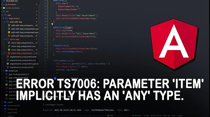 error TS7006: Parameter 'item' implicitly has an 'any' type. ANGULAR