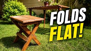 I Built a Wooden Stool That Folds Flat | DIY Camping Project