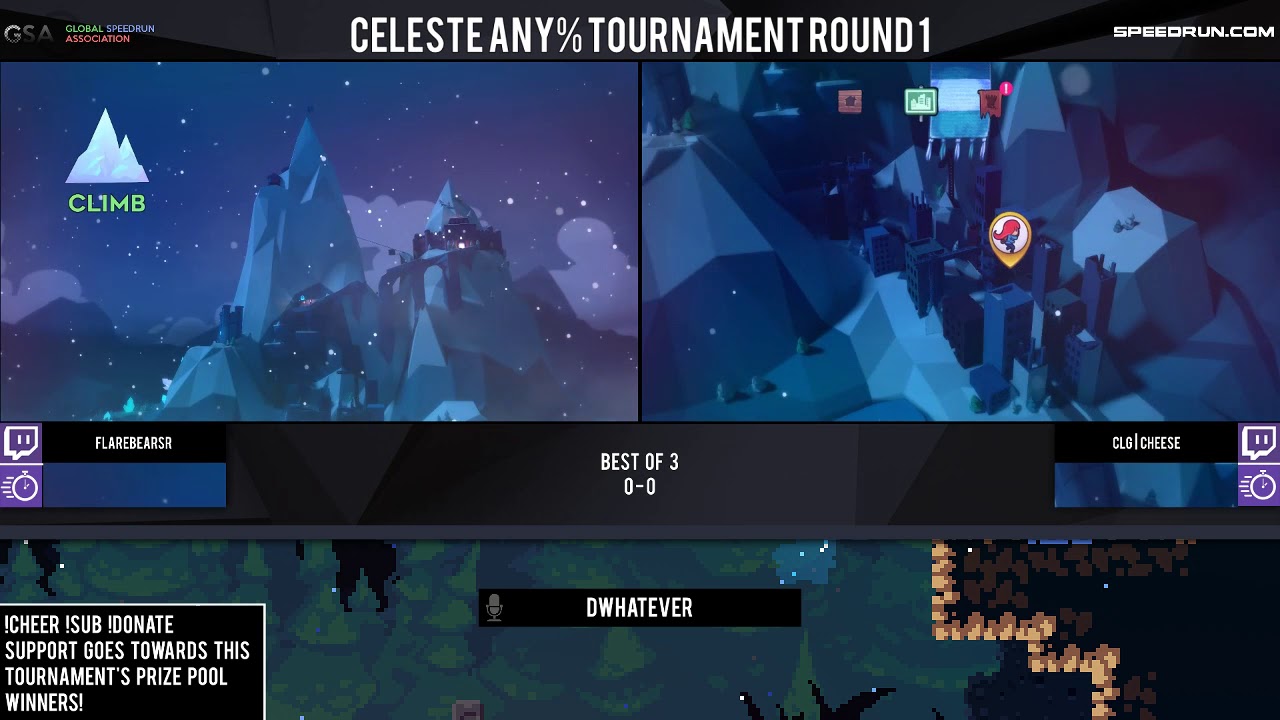 flarebearSR vs CLG cheese | Round 1 | GSA Any% Tournament 2018 | Celeste