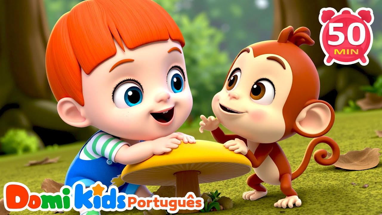 Cinco Macaquinhos Travessos 🐵Música Divertida para Crianças | Canções Infantis | Domi Kids