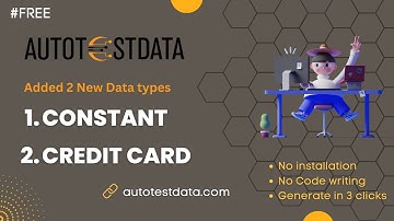 #NewFeature: Now Credit Card data and Constant Value can be generated from #AutoTestData