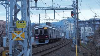 阪急1300系快速急行京都河原町行き@京都線西京極駅（2021.12）