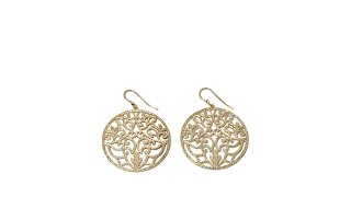 Bellezza "Megdalione" Bronze Round Scroll Drop Earrings