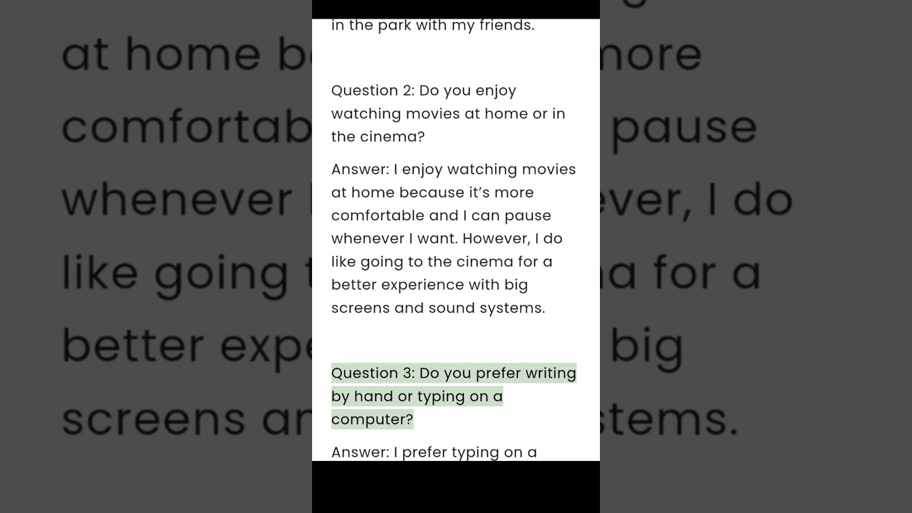 IELTS Speaking Part 1: Intro Questions with Sample Answers  