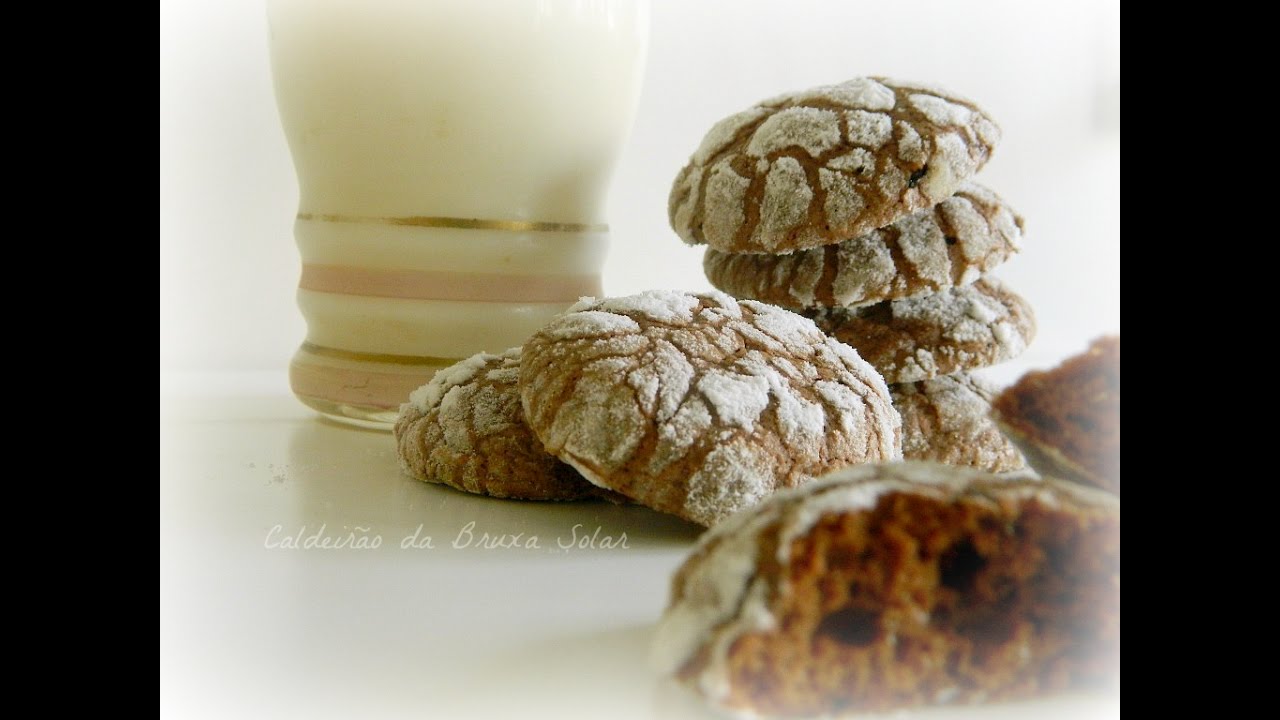 RECEITA BISCOITO OU COOKIE CRAQUELADO DE CHOCOLATE