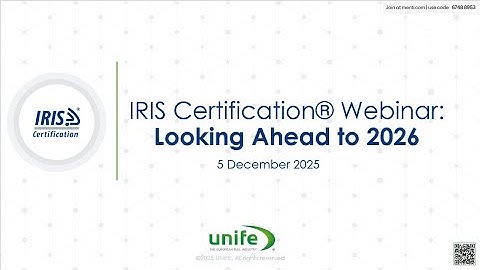 IRIS Certification® Webinar: Looking Ahead to 2026 | 5 December 2025