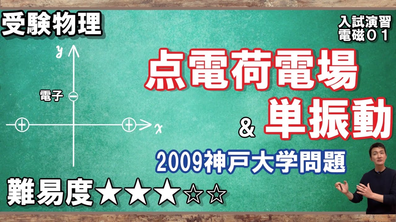 【電磁気入試問題演習01】点電荷電荷による電場と電位、単振動 YouTube