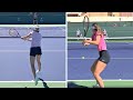 Elena rybakina v paula badosa  2023 iw court level practice 4k 60fps