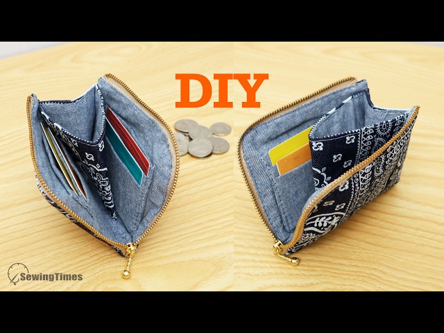 小物 Zipper Compact Wallet DIY Small Zipper Wallet from Denim Scraps | Card Holder & Coin