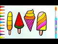 Easy Icecream 🍨 Drawing step by step || Icecream drawing and colouring
