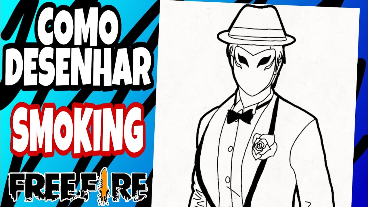 COMO DESENHAR A SKIN SMOKING FREE FIRE - How to Draw Free Fire 