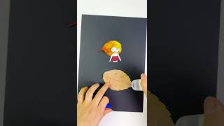 leaves Art|doll making idea #leavesart/leaf art for kids #shorts#shortfeed#shorts