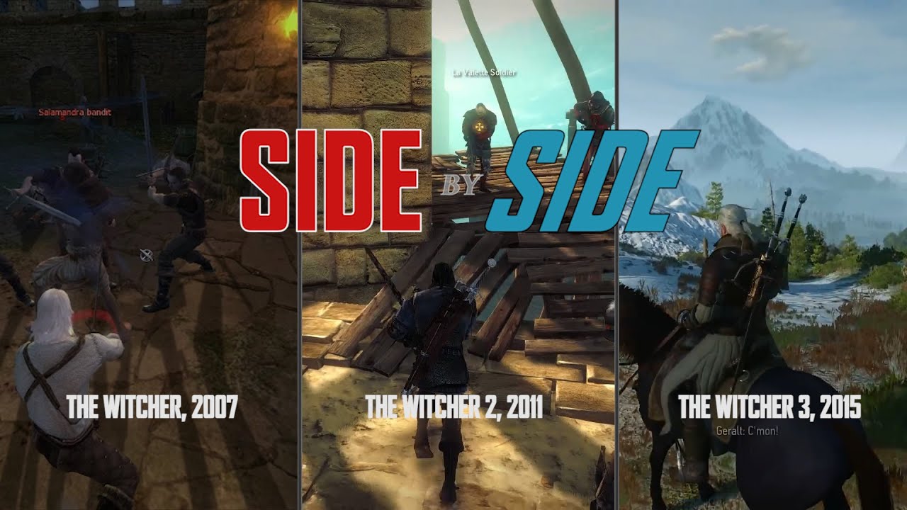 Side by Side - The Witcher vs. The Witcher 2 vs. The Witcher 3 