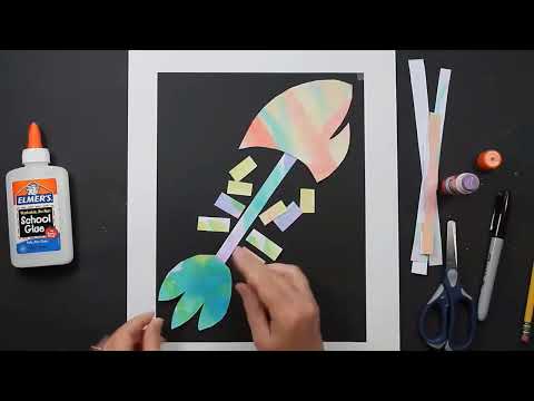 How to Draw, Paint, and Collage a Fish Sketeton Step-By-Step for Beginners Timelapse