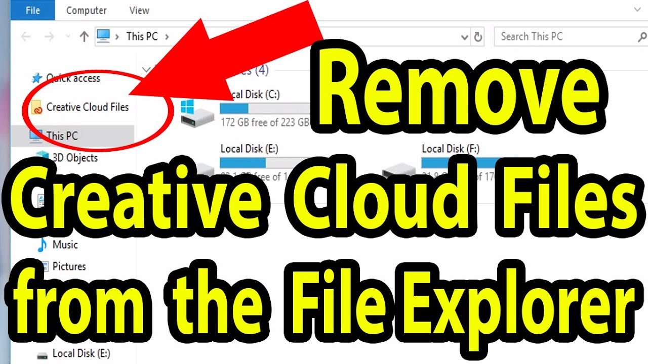 ลบ adobe creative cloud ไม่ได้ 2022 Update 📂How to Remove Creative Cloud Files from the File Explorer Sidebar in Windows 10