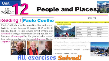 Solution of Class 9 English Unit 12 Reading I  Paulo Coelho | People and Places All exercises Solved