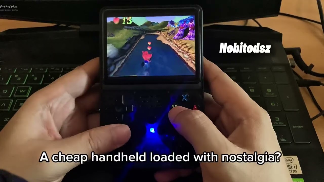 Playing crash bandicoot 3 on r36s handheld console 