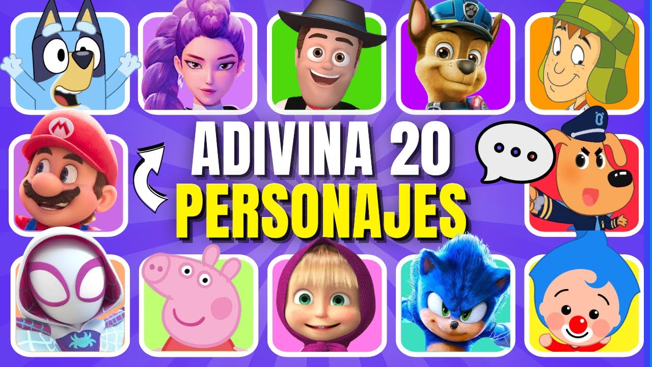 Adivina el PERSONAJE INFANTIL por la VOZ 😄🗯️ | Reino infantil 🐔 Guerreras Kpop 🎤 Bluey 🩵 Paw Patrol