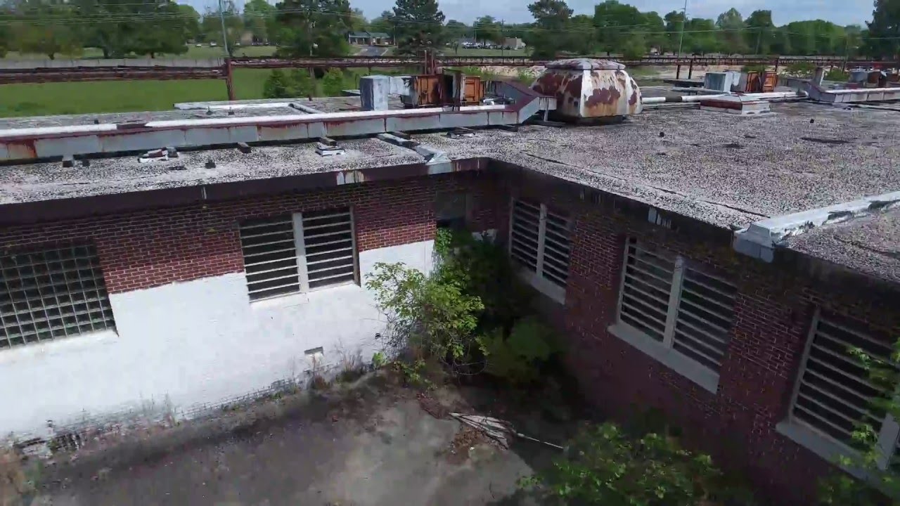 abandoned mental hospital drone flyover