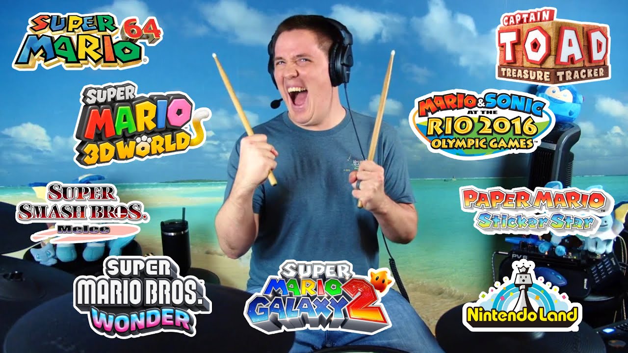 Playing Every Version Of Slider From Super Mario 64 On Drums At The Same Time!