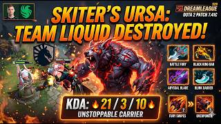 🔥 How Skiter MELTED Team Liquid with this URSA Build! (21 Kills) | Team Falcons Dota 2 PATCH 7.41C🔥