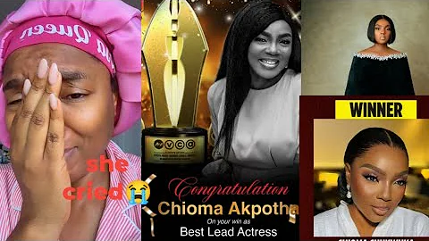 Nollywood actress Chioma Akpotha in tears as she appreciate everyone who made her win at the AMVCA..