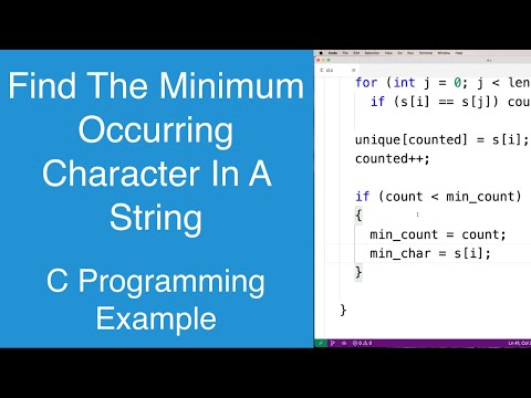 Find The Minimum Occurring Character In A String | C Programming Example