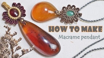 How to make macrame pendant tutorial-Handmade-Waxed cord-Diy-Handmade jewellery-วิธีถักเชือกเทียน