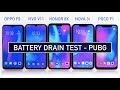 Oppo F9 / Vivo V11 / Honor 8X / Nova 3i / Poco F1 Battery DRAIN Test PUBG | Zeibiz
