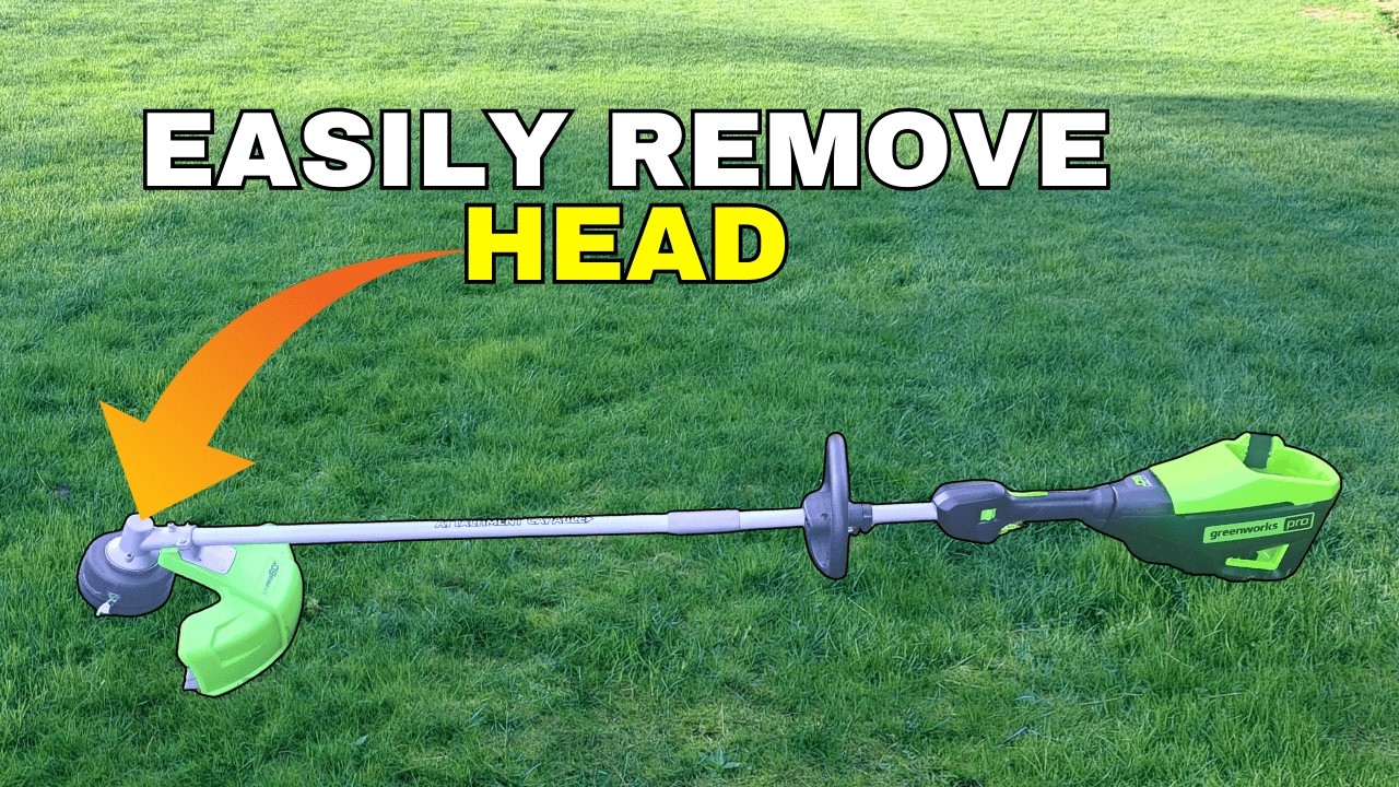 How to Remove Greenworks String Trimmer Head - YouTube