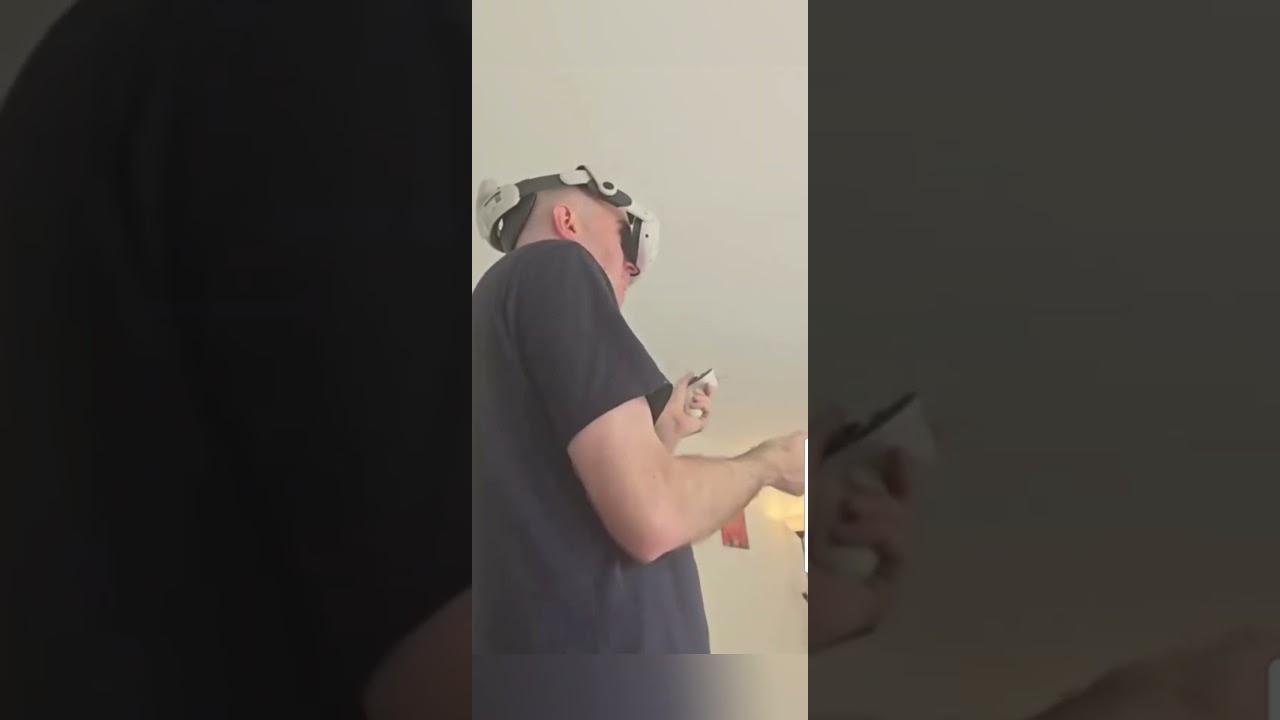 Wife enhancing the VR horror experience