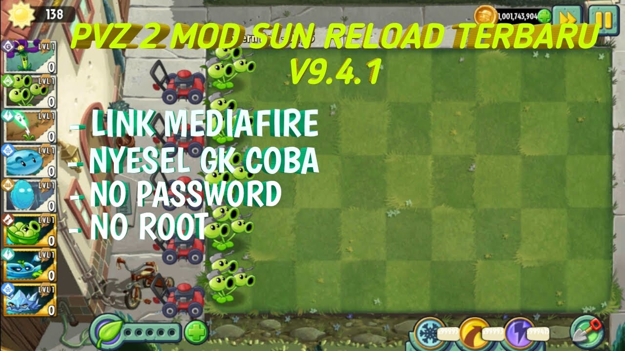 DOWNLOAD PvZ 2 Mod Apk 0 Sun No Reload Terbaru