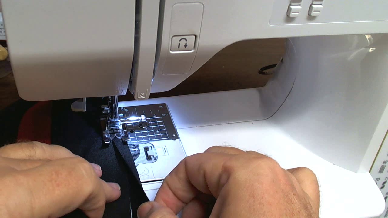 Sewing Fold Over Elastic to jockstrap pouch raw edges