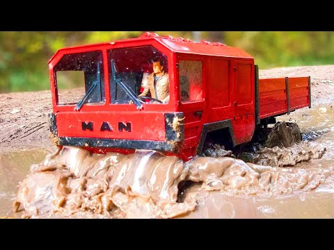 110 Scale RC CARS  RC4WD The Beast MAN KAT 6x6  Axial SCX10 II ZIL 131  MUD Racing Deep Water