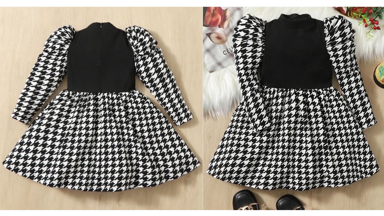 تفصيل وخياطة فستان للبنات عمر ( 7 - 8 سنوات)بأسهل واسرع طريقة 😍🧵✂️